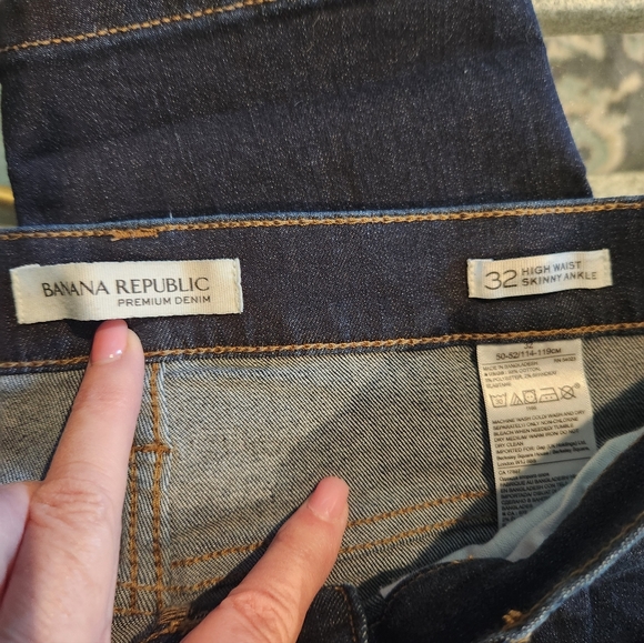 Banana Republic High Waist Skinny Ankle Jeans Sz 32 - Picture 2 of 3